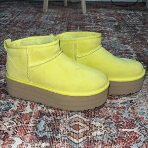 UGG Neon Yellow Platform Boots